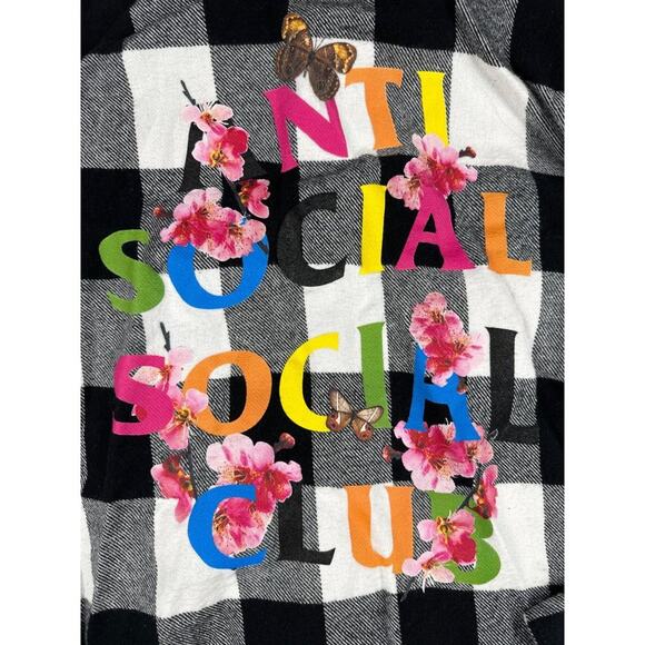 Anti Social Social Club - Frantic Checkered Flannel in Black White and Multi - Picture 4 of 4
